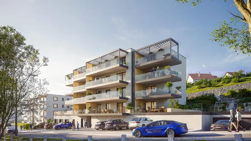 Immeuble Ethéria à Ayent — vue du projet depuis la route